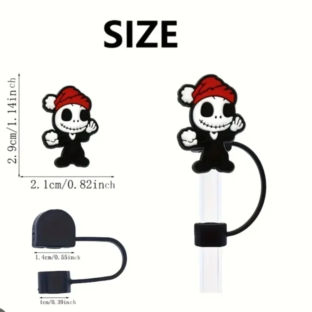 🎀$5 Disney The Nightmare Before Christmas Black and White Straw Charm